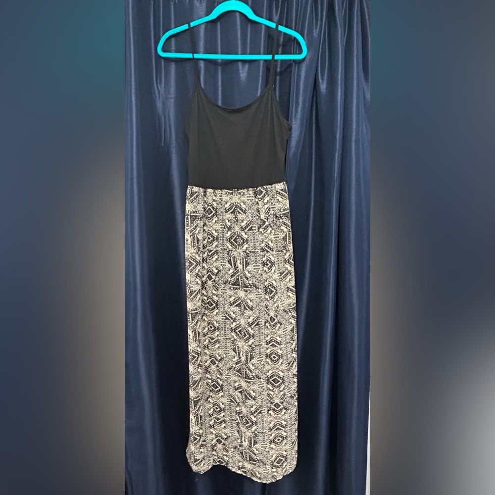 Black and multi color maxi dress